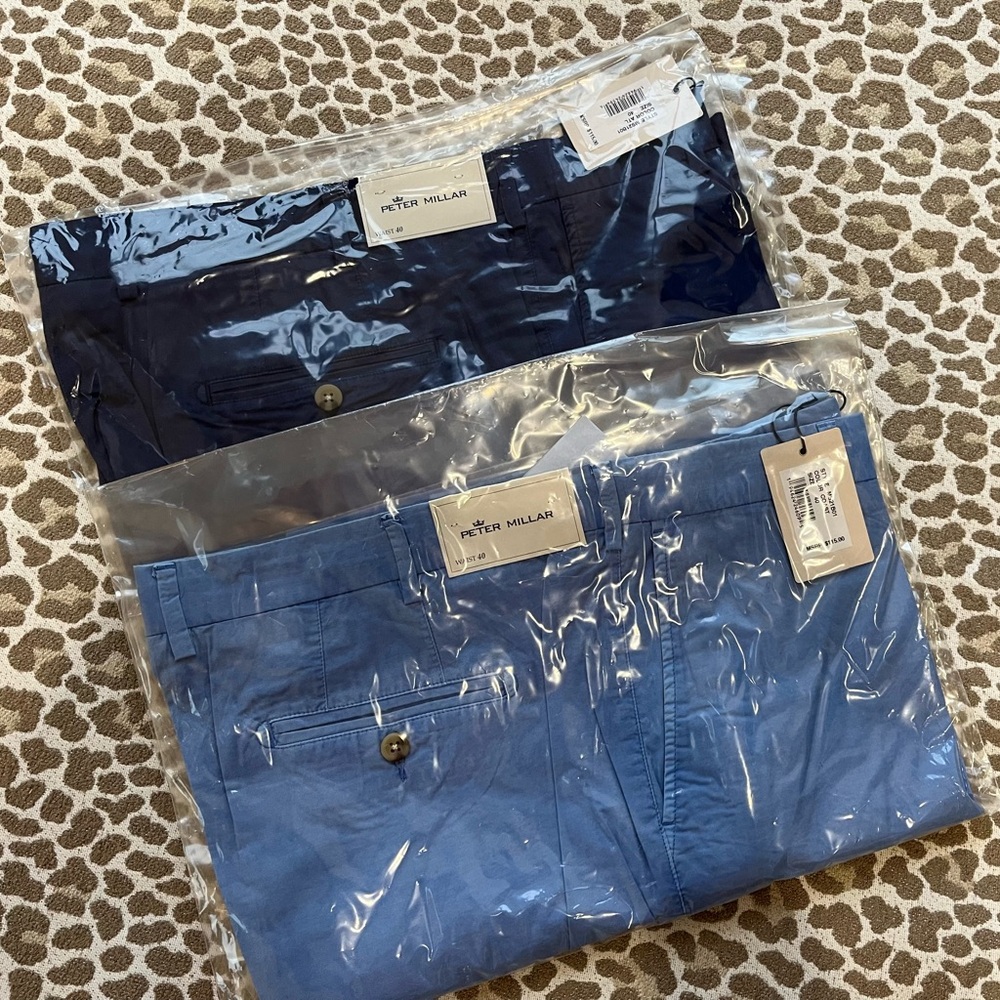 Peter Millar shorts sz 40 NWT 1 lt blue, 1 navy 2 pair